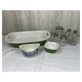 2 CorningWare Etch Baking Dishes, Salt & Pepper