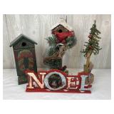 Decorative Christmas Birdhouses, Noel Sign, &