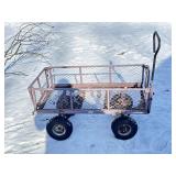 Steel Mesh Utility Wagon. 42In Long.
