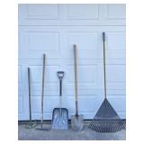 Pipe Bender, Hoe, Snow Shovel, Rake, Shovel.