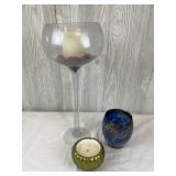 3 Candle Holders w/ Candles