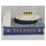 Vtg Mechanical Cast Iron Titanic Coin Bank