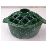 Cast Iron Green Enameled Lattice Top Steamer