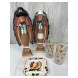 2 Libbey Autumn Leaf Frosted Drinking Glasses &