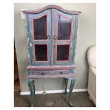 Small Rustic Painted Cabinet 24in x12in x52.5in