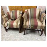 Pair of Striped Arms Chairs