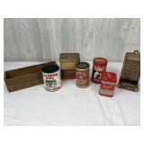 VTG Tins & Wooden Kraft Cheese Box