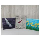 3 Hand Painted Art Works