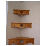 3 Heart Cut-Out Corner Shelves