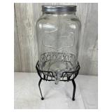 Glass Beverage Dispenser on Stand