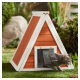 a Frisco by Chewy Brown Heavy Wooden A-Frame Cat