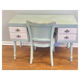 Painted Vanity Desk With Chair. 45In Wide.