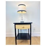 Black Night Stand & Table Lamp 18in x 18in x22.5in
