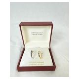 Genuine Sapphire Diamond Accent Hoop Earrings