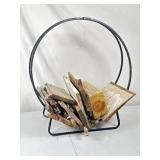 Iron Firewood Stand W/Wood.