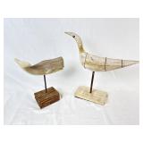 Wood Carved Whale & Bird