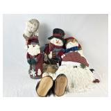 Large Stuffed Snowmen & Santa Winter Decor