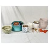 Flower Pots, Clay and Plastic.