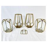 Gold Metal Candle Holder Center Pieces, With