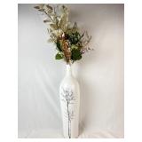 2ft Tall White Vase w/ Black Trees