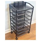 7-Tier Mesh Rolling Cart, File Organizer.