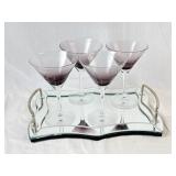 Mirrored Tray w/ 4 Pier 1 Crackle Purple A