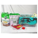 Potting Soil/Mix With Tote 1/3 Full of Dirt.