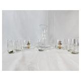 Clear Glass Decanter & Drinking Glasses
