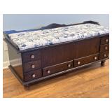 Mid-Century Cedar Storage Bench. 49In W, 18In D