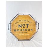 Kentucky Bourbon Wood & Metal Serving Tray 18in