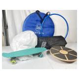 Skateboard, Tent Tunnel, Ladder Toss, Balance-