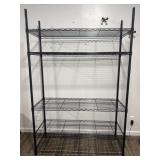 4-Tier Heavy-Duty Black Wire Shelving Unit