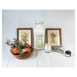 Home Decor: Wood Bowl of Artificial Oranges,