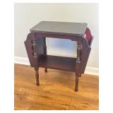 Wood Magazine rack. 23In Wide, 12In D, 23In T.