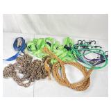 Ratchet Straps, Bungee Binders, Chain, Rope.