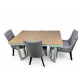 Dinning Table W/Five Chairs, & Table Protector.