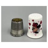 Vtg Pewter Disneyland & Porcelain Minnie Mouse