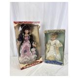 2 Porcelain Dolls In Original Boxes