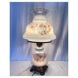 Blue Floral Gone with the Wind Style Parlor Lamp