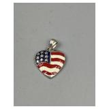 925 USA Heart Pendant