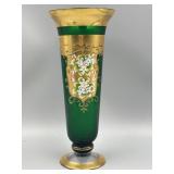 Vintage Venetian Green Art Glass Vase
