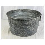 Galvanized Wash Basin. 19In Diameter, 10In Tall.