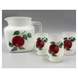 Vtg Hazel Atlas Juice Pitcher & 3 Glasses