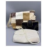 Genuine Leather Handbag, Vtg Purse, & Wallet