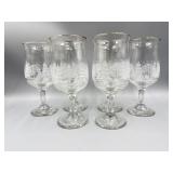 6 Arby's Libbey 'White Winter Scene' Tulip Goblets