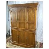 Large Oak Entertainment Center. 73In T, 46In W.