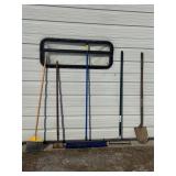 Spade Shovel, Brooms, Edger, & Garden Rake.