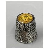 Vtg Pewter Great America Tweetie Bird Thimble