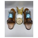 Pair of Wall Sconces w/ Blue Votive Candle