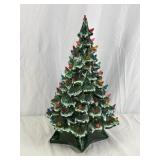 Light-Up Ceramic Christmas Tree W/Music Box.